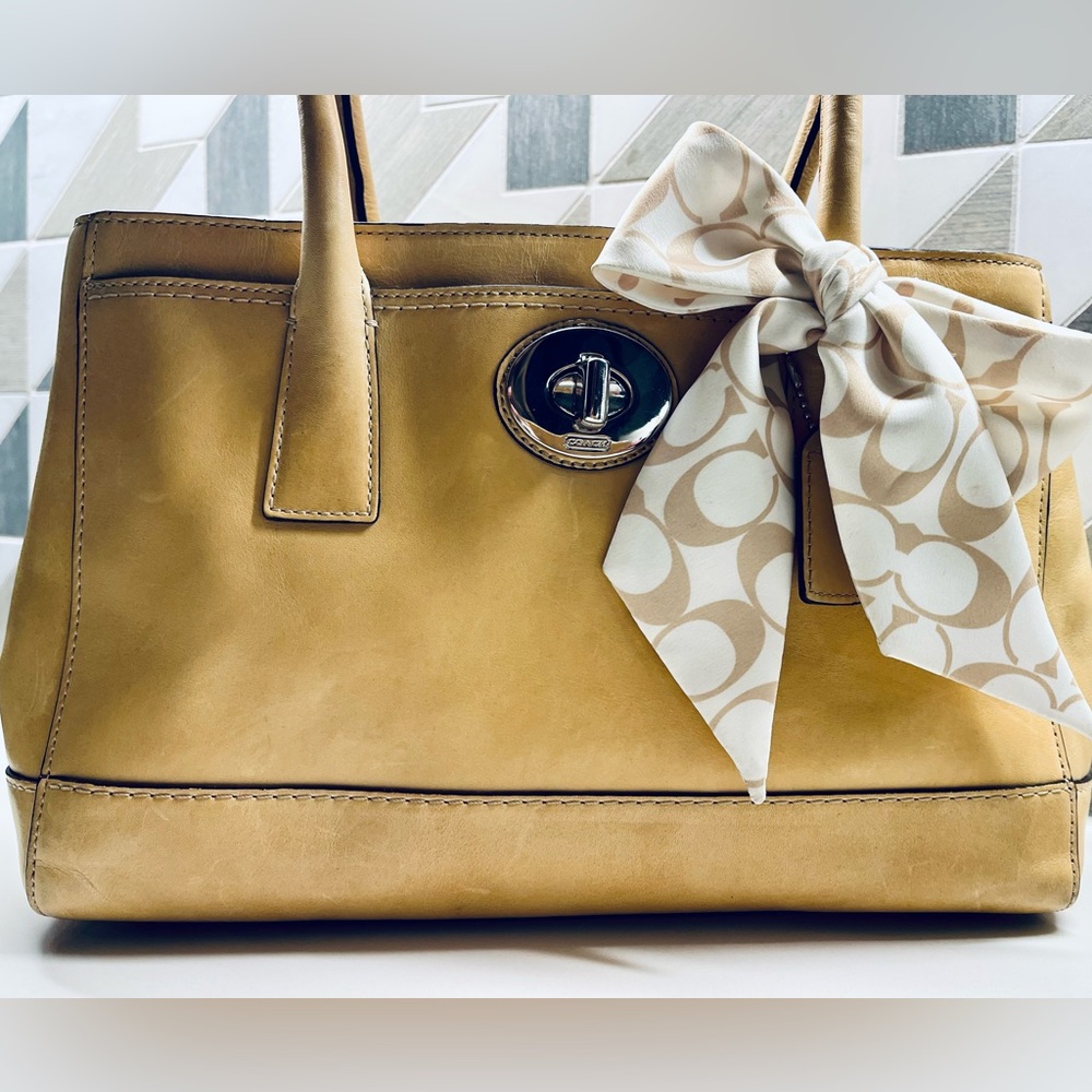 👛COACH Leather Shoulder Tote